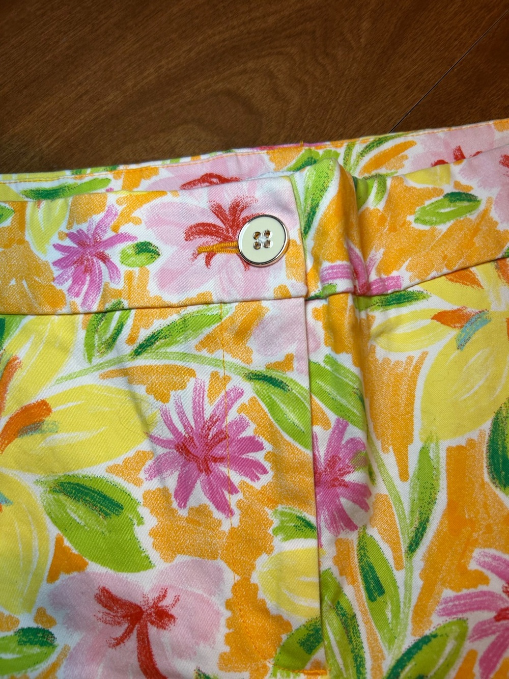 crown & ivy Yellow, Pink & Green Floral Scallop-Hem Skort - Picture 3 of 8